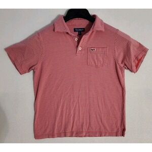 Fish Hippie Youth Small Polo Shirt Redish Blend Short Sleeve Casual Read